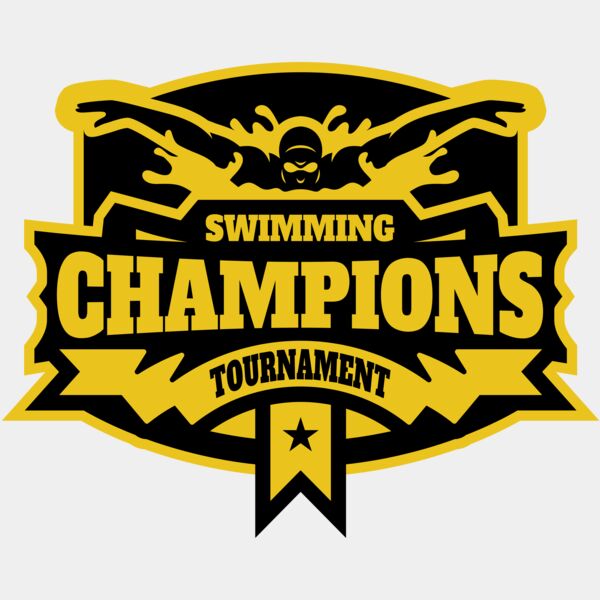 Champions Swimming Tournament logo template Thumbnail