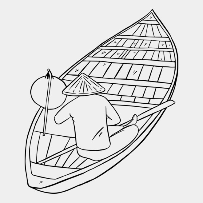 Traditional Boat with Rower Thumbnail