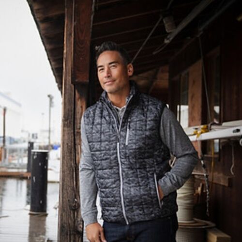 Cutter & Buck Rainier PrimaLoft Mens Eco Insulated Full Zip Printed Puffer Vest Thumbnail