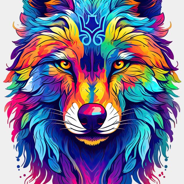 Colorful Wolf Thumbnail